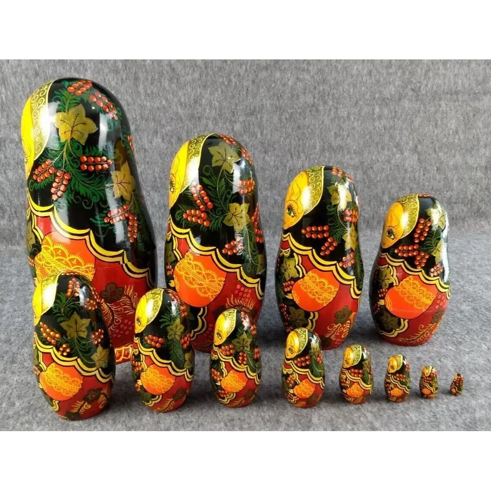 Russian Nesting Dolls Matryoshka 12 Pcs‎ Handmade Vintage 1992 Sergiev Posad 10